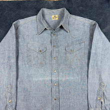 Load image into Gallery viewer, Wrangler 1950s Denim 27MW Asymmetric Pocket Western Shirt
