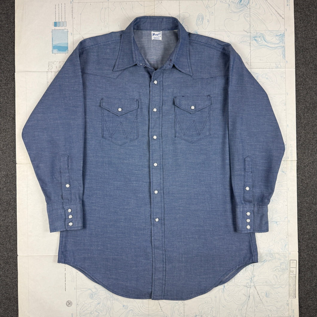 Wrangler 1960s Chambray Western Shirt - Mint Condition