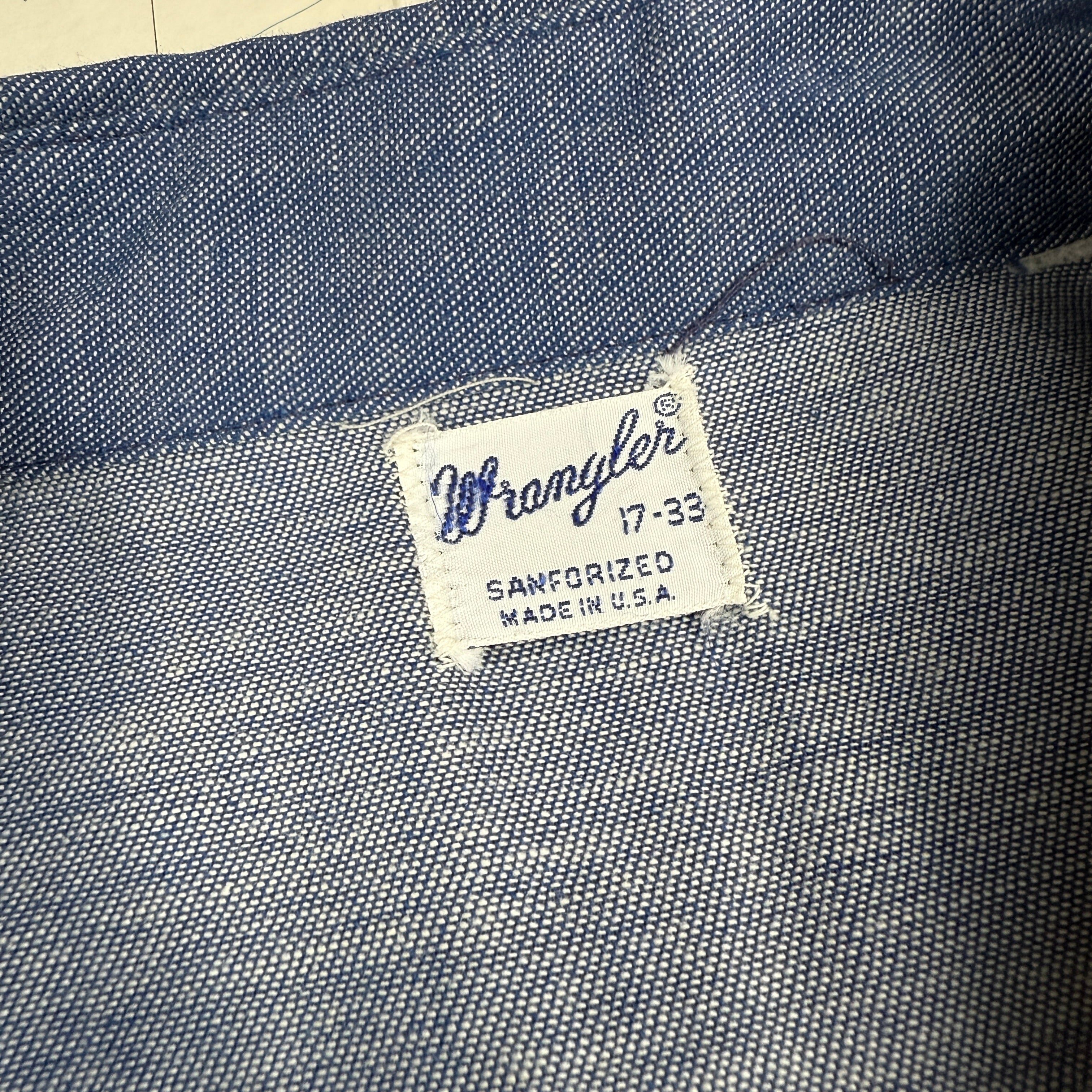 Wrangler 1960s Chambray Western Shirt - Mint Condition