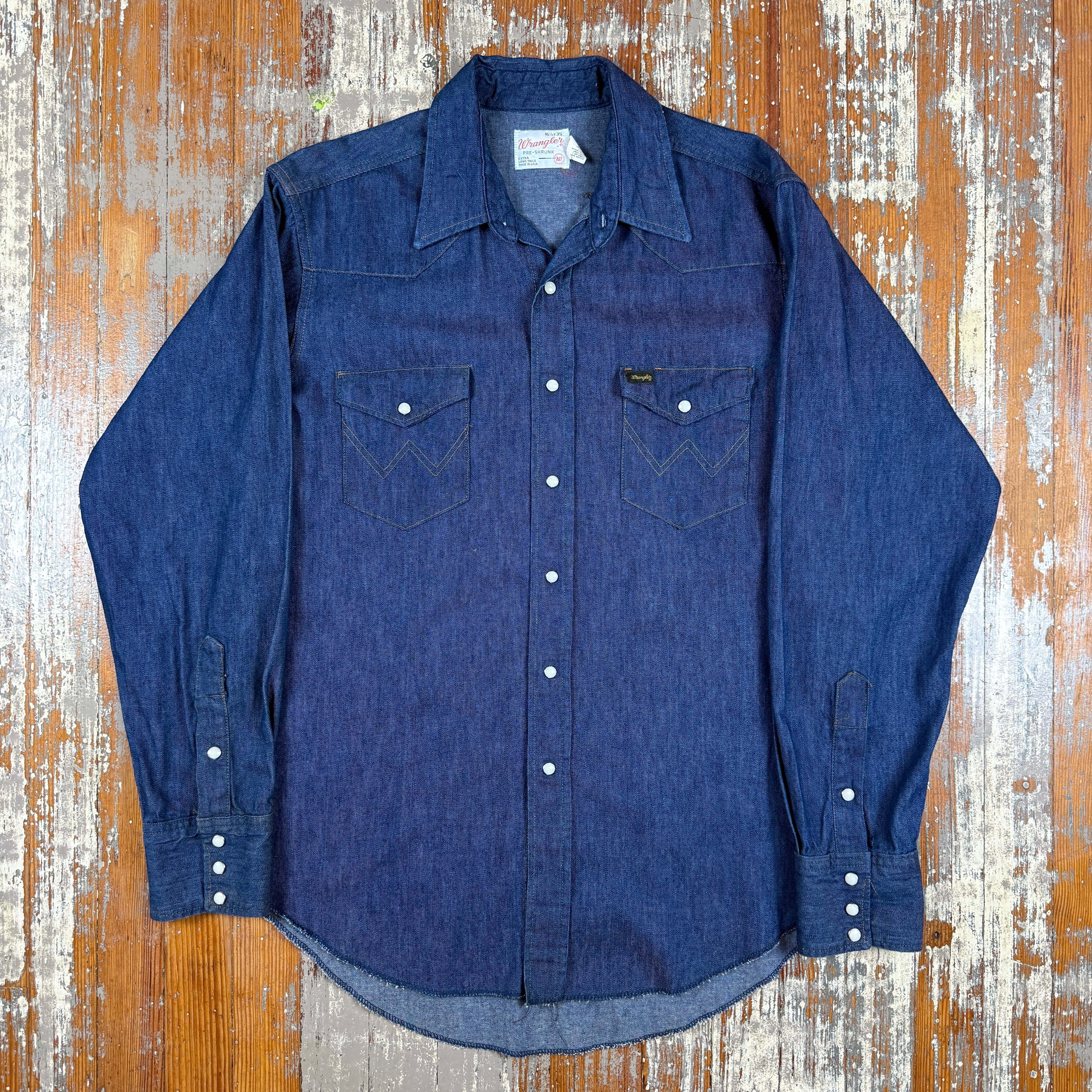 Wrangler 27MW 1970s Denim Western Shirt