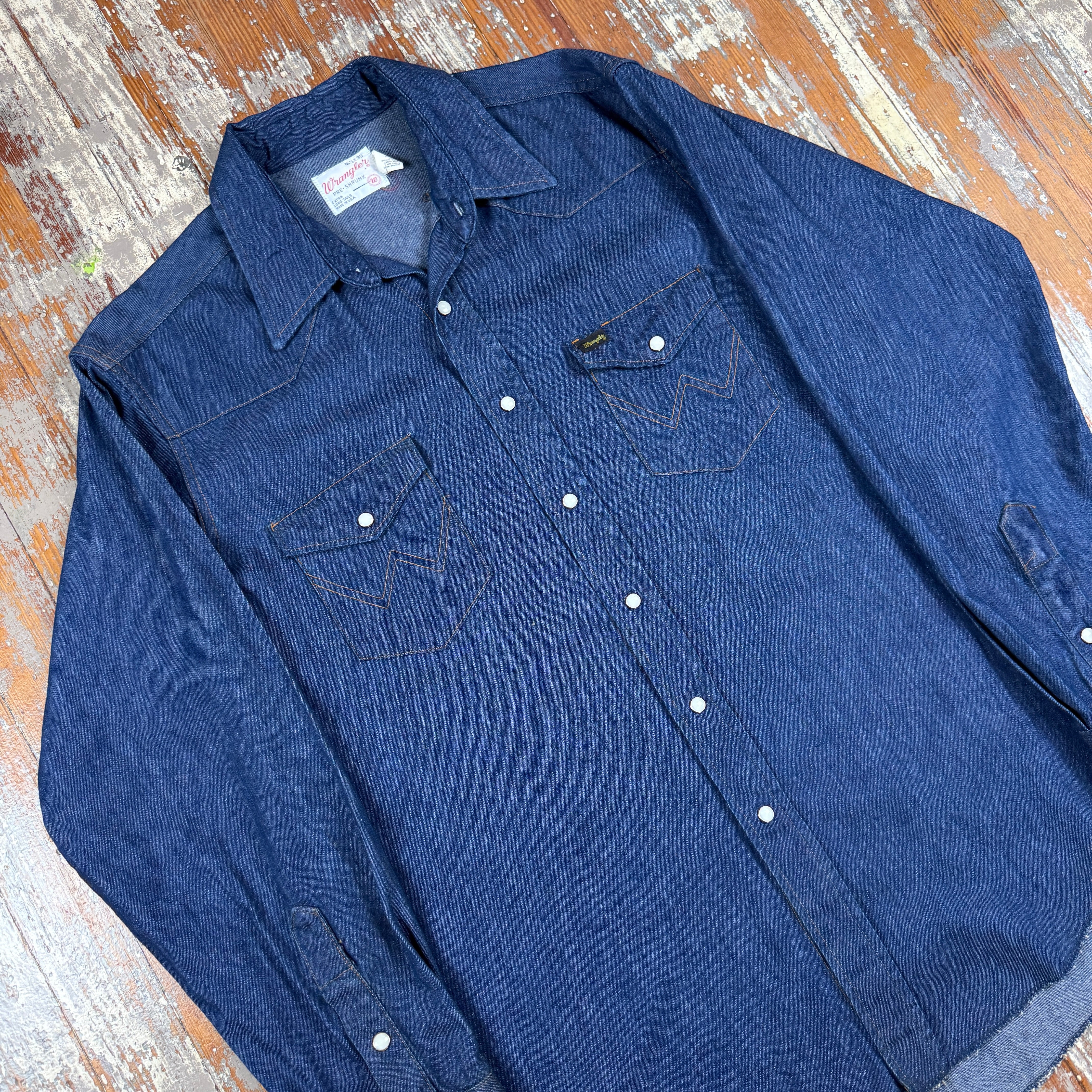 Wrangler 27MW 1970s Denim Western Shirt