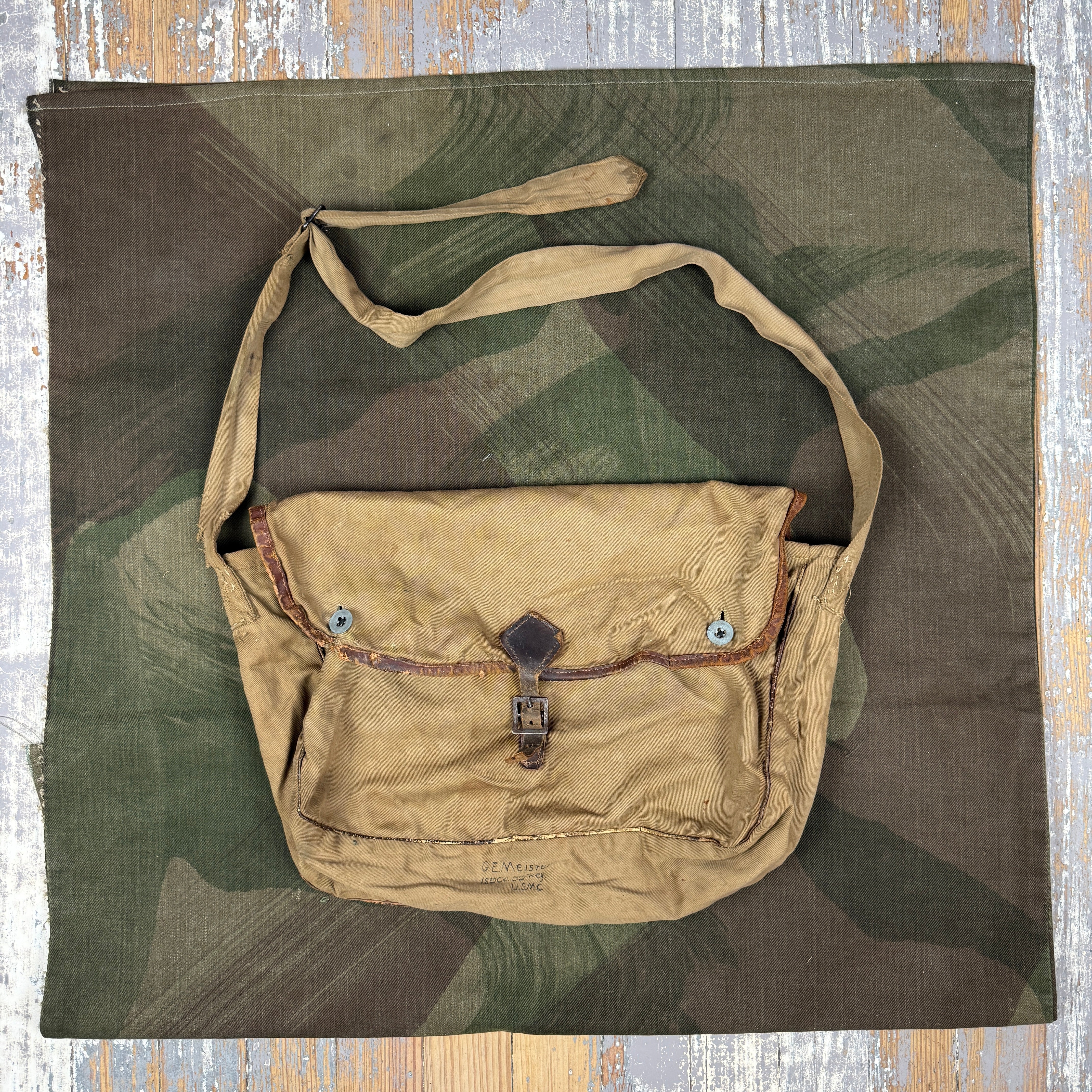USMC WW1 Musette Bag named to 5th Marines