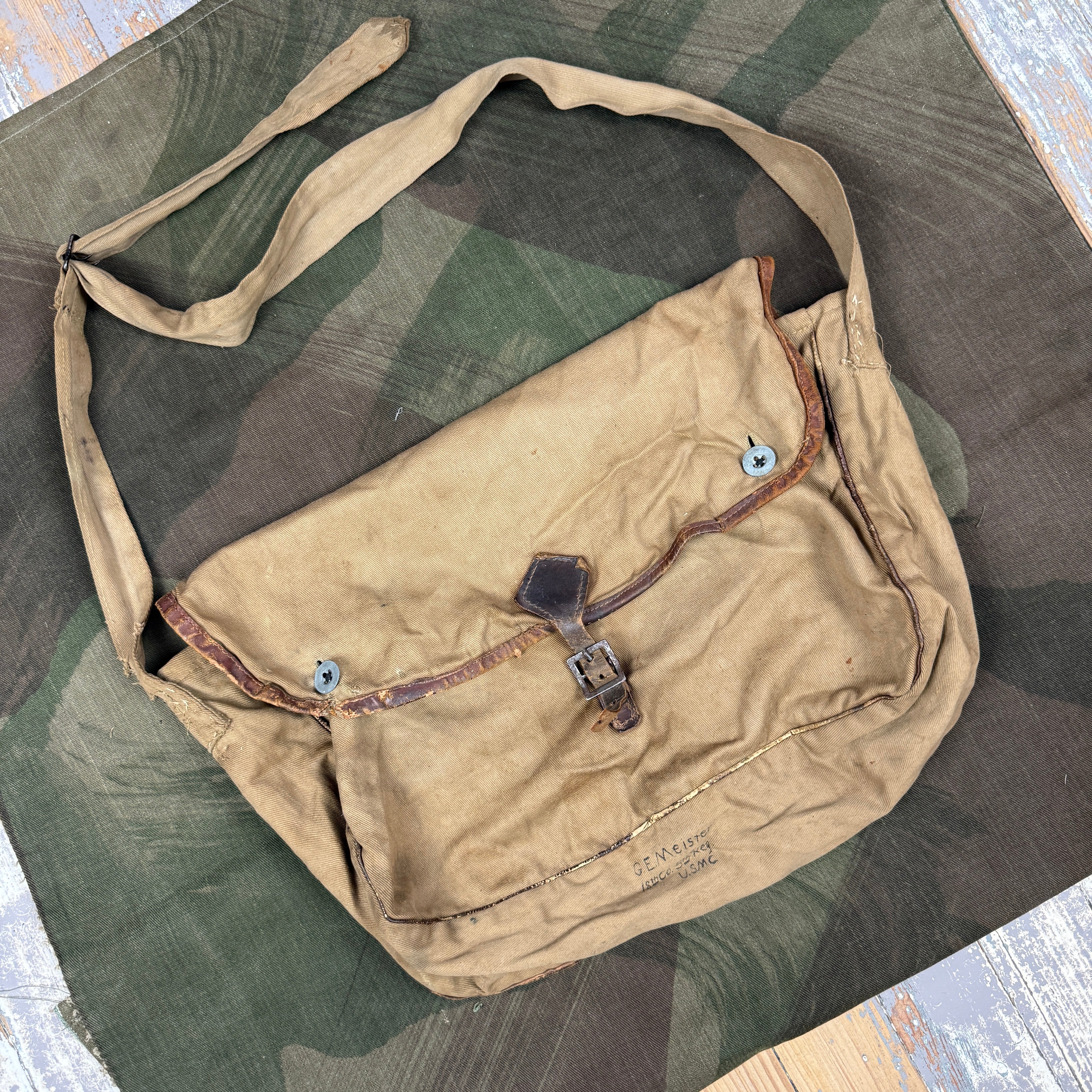 USMC WW1 Musette Bag named to 5th Marines