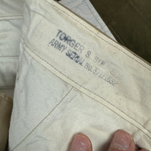 Load image into Gallery viewer, US Army 1937 Pattern Chino Trousers w/ Zinc Buttons - Size 36
