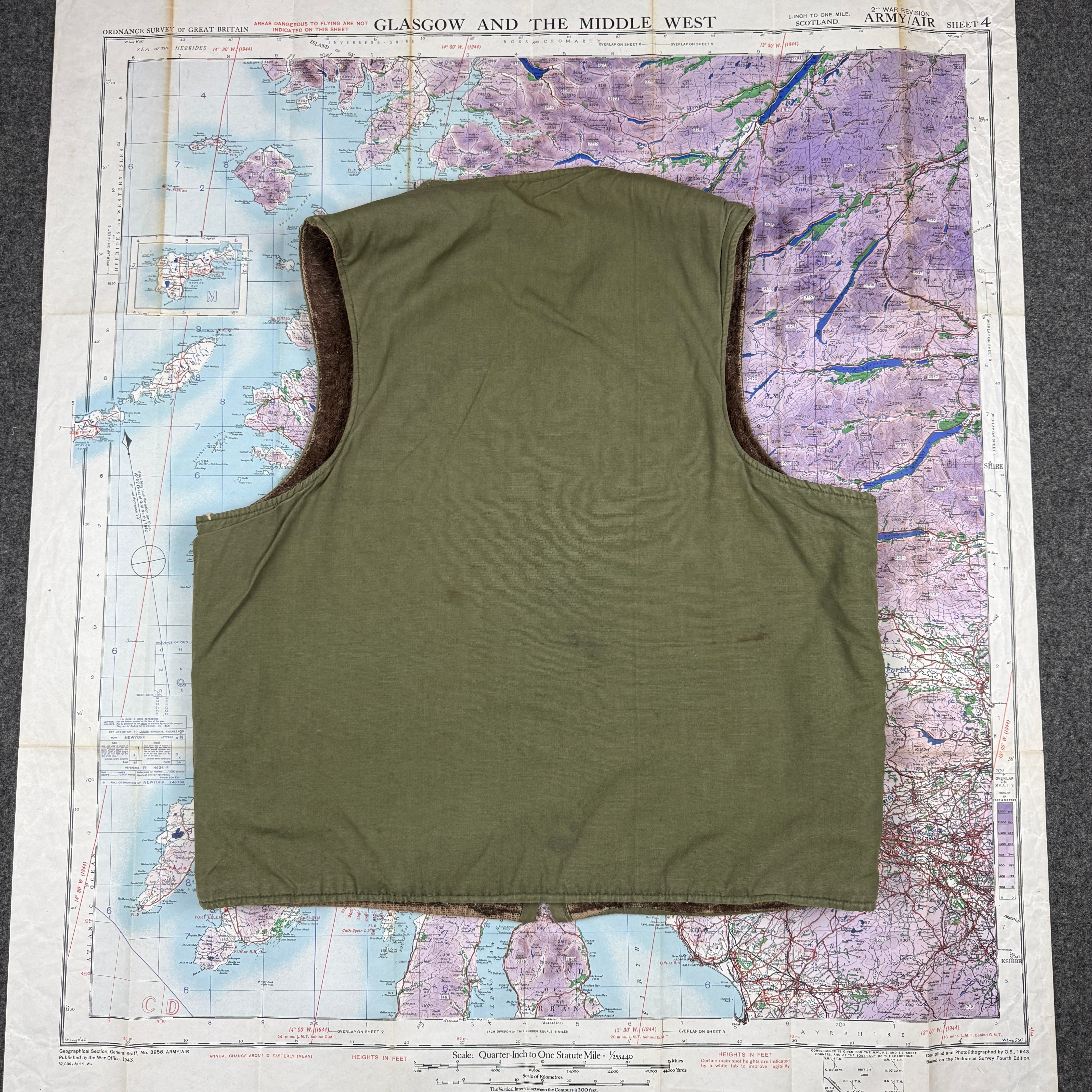 US Army Alpaca Lined Vest - size 38