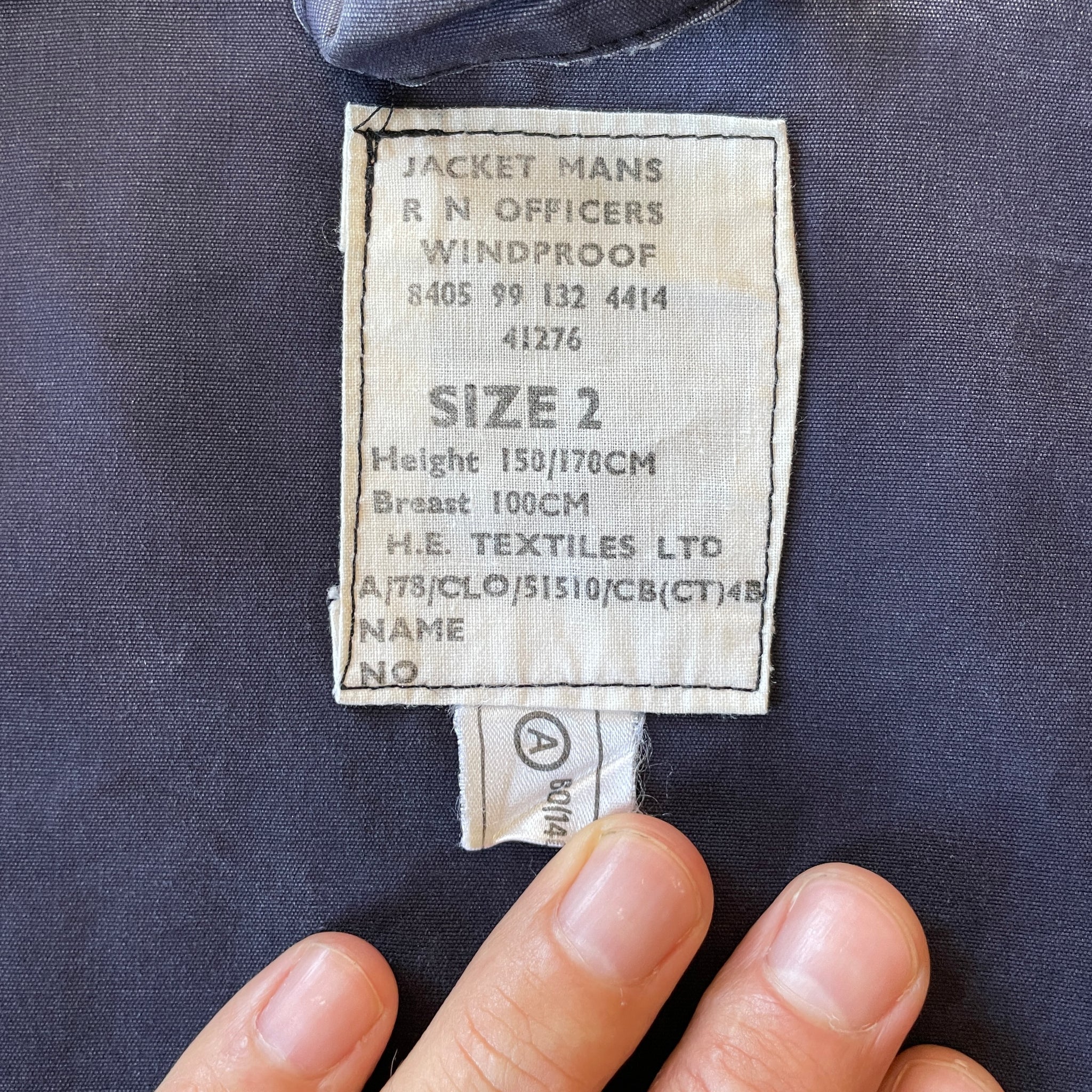 Royal Navy 1970s Officers Ventile Windproof - Extremely Rare