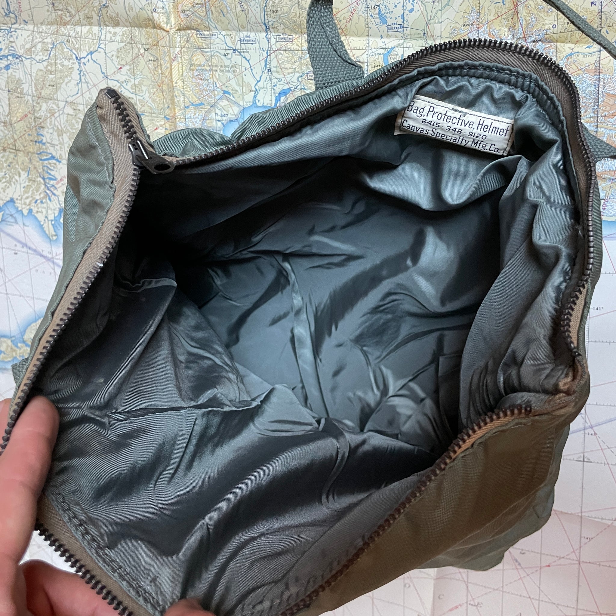 バッグ 50s U.S.A.F. MILITARY HELMET BAG 1st 50s US AIR FORCE USAF HELMET BAG 1st MODEL - RICUR