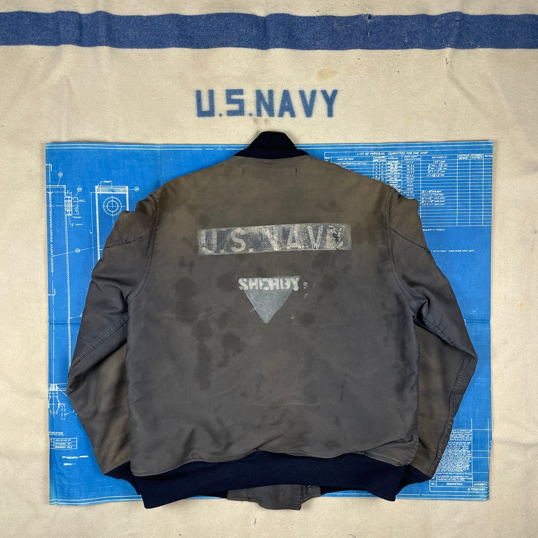 US Navy 1943 Blue Hook Deck Jacket - Size 38