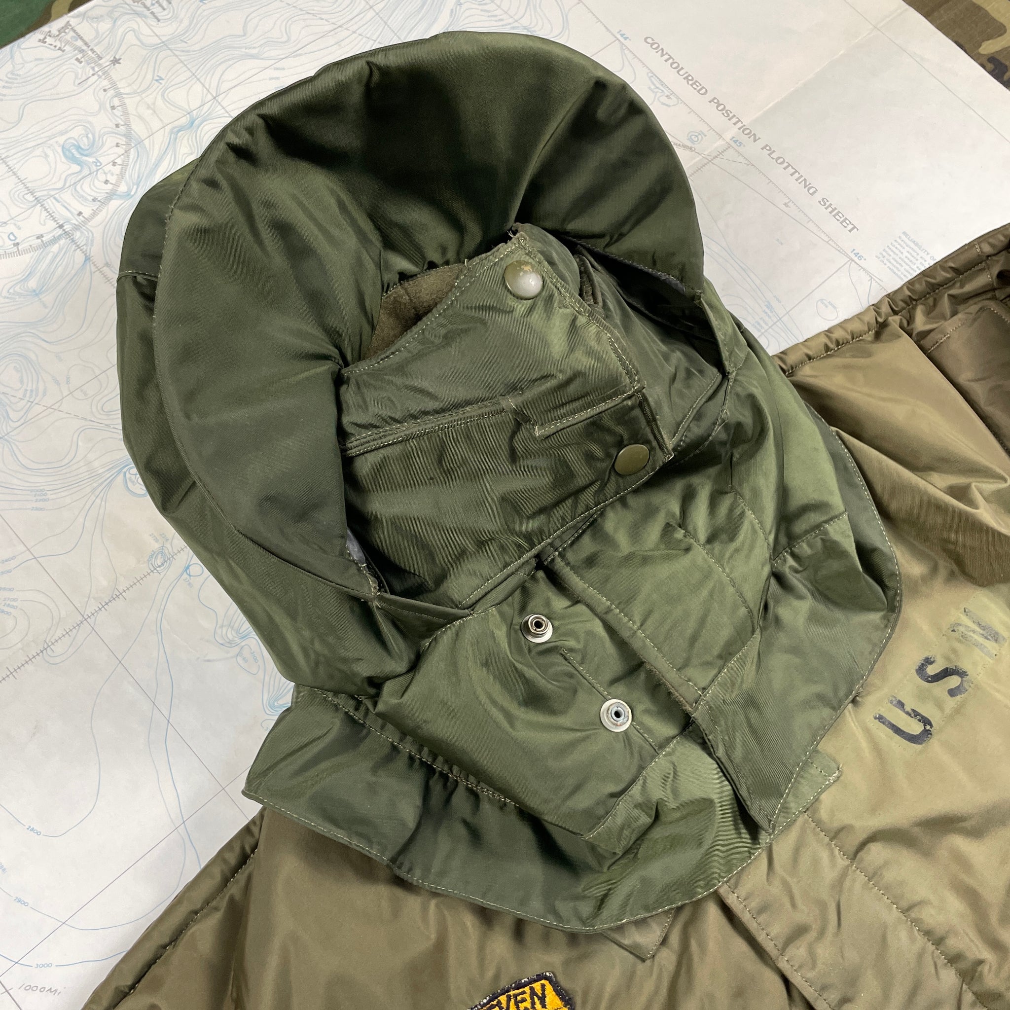 Vintage US Navy USN N-2 Waterproof Deck Smock rain jacket, s